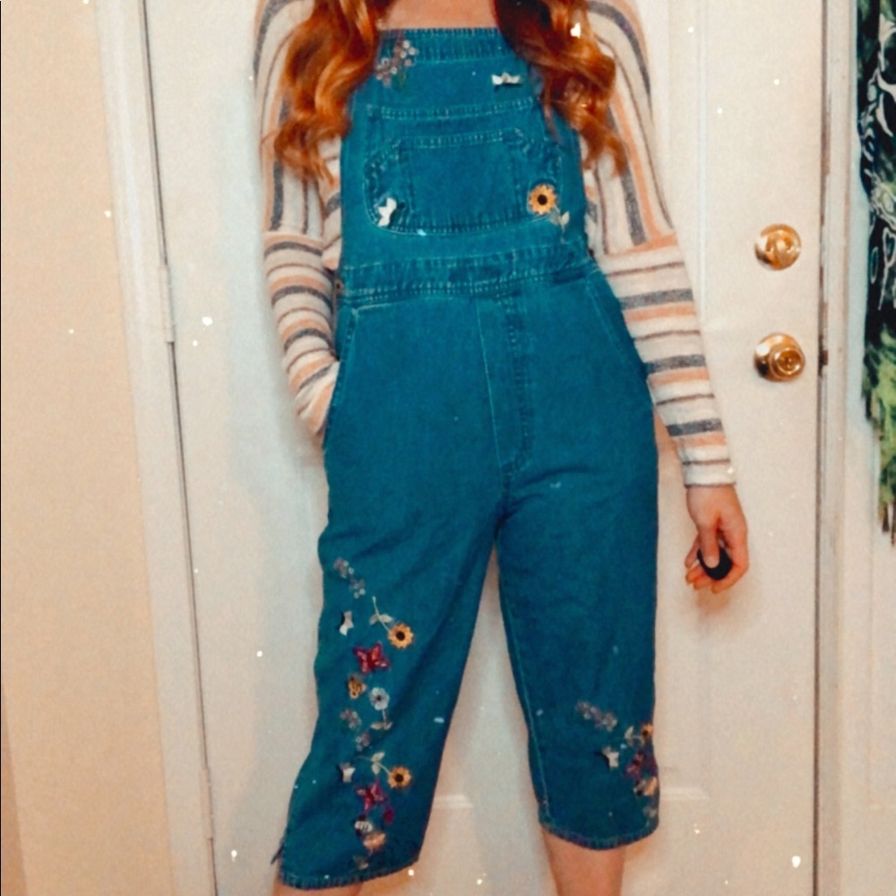 Vintage embroidered overalls